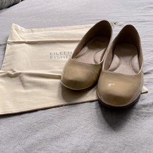 Eileen Fisher Patent Leather Nude Flats